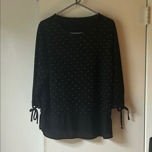 Chic Black Polka Dot Women's Blouse
